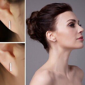 Jewelry earrings bar thin sparkle sparkly minimalist modern dainty elegant new